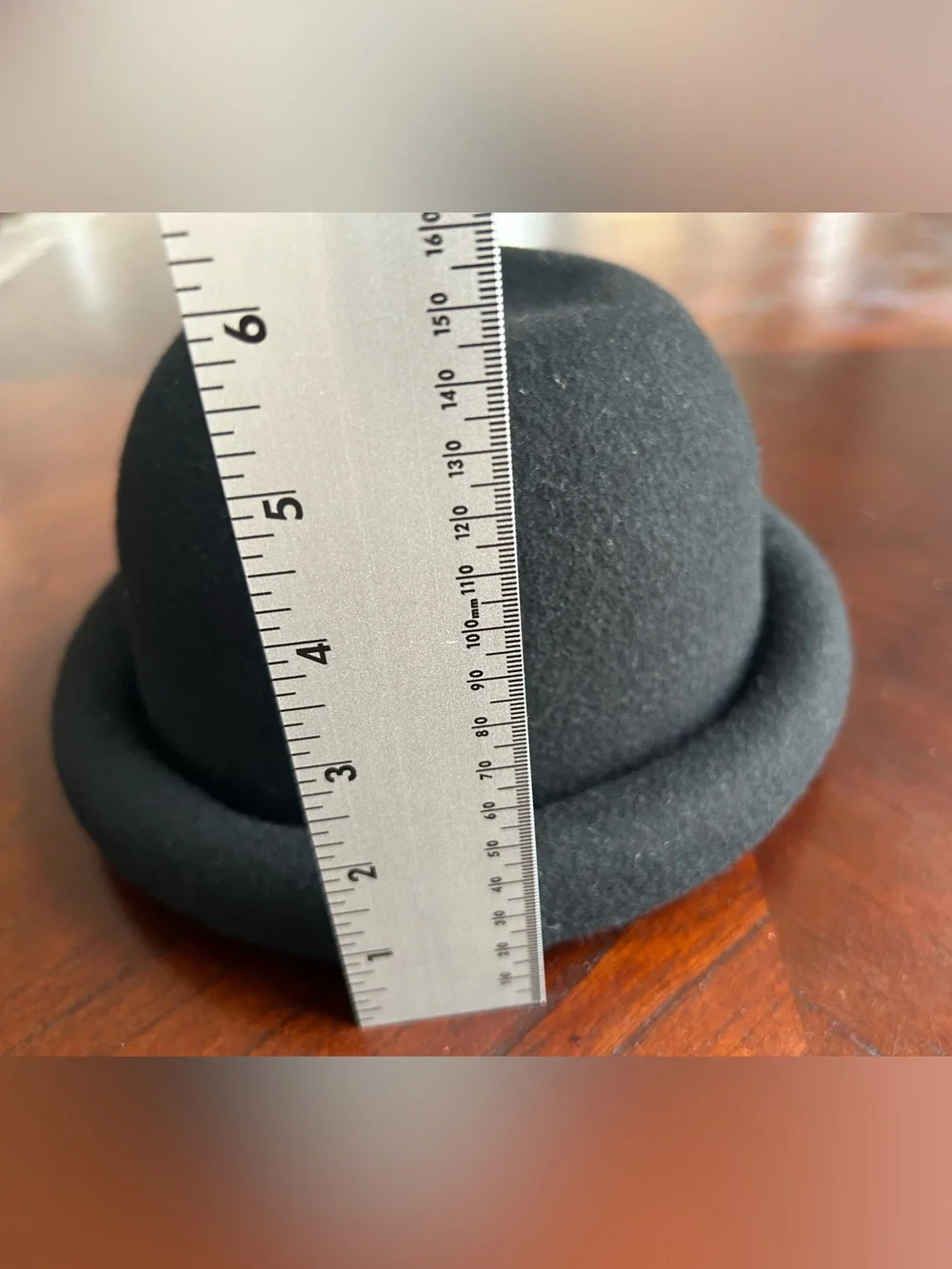 Classic Black 100% Wool Bowler Hat - Women's Accessory